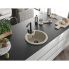 Mexen Diego 1-bowl granite sink with Rita kitchen faucet, beige - 6512-69-670300-70
