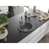 Mexen Diego 1-bowl granite sink with Rita kitchen faucet, gray - 6512-71-670300-00
