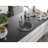 Mexen Diego 1-bowl granite sink with Rita kitchen tap, grey - 6512-71-670300-00