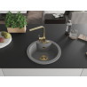 Mexen Diego granite single-bowl sink with Rita kitchen faucet, gray - 6512-71-670300-50