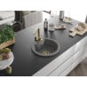 Mexen Diego 1-bowl granite sink with Rita kitchen faucet, gray - 6512-71-670300-50