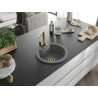 Mexen Diego granite single-bowl sink with Rita kitchen faucet, gray - 6512-71-670300-50