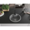 Mexen Diego granite kitchen sink single bowl with Rita kitchen faucet, gray - 6512-71-670300-70
