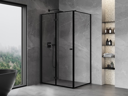 Mexen Mist-F folding shower cabin left 110 x 100 cm, black frame, black - 8A6T-110-100-70-70-L