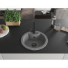 Mexen Diego 1-bowl granite sink with Rita kitchen faucet, gray - 6512-71-670300-70-B