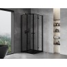 Mexen Mist-F Duo folding shower cabin 100 x 100 cm, black frame, black - 8A6-100L-100P-70-70