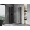 Mexen Mist-F Duo folding shower cabin left 110 x 80 cm, black frame, black - 8A6-110L-080P-70-70