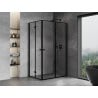 Mexen Mist-F Duo folding shower cabin right 75 x 95 cm, black frame, black - 8A6-075L-095P-70-70
