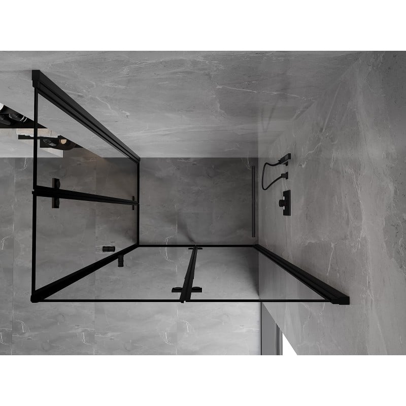 Mexen Mist-F Duo foldable shower cabin right 70 x 120 cm, black frame, black - 8A6-070L-120P-70-70