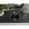 Mexen Diego 1-bowl granite sink with Rita kitchen faucet, black/gold metallic - 6512-75-670300-00