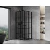 Mexen Mist-F Duo folding shower cabin 90 x 90 cm, black grid, black - 8A6-090L-090P-70-77