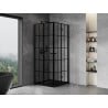 Mexen Mist-F Duo folding shower cabin 90 x 90 cm, black grid, black - 8A6-090L-090P-70-77