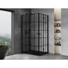 Mexen Mist-F Duo Folding Shower Enclosure Left 75 x 70 cm, Black Grid, Black - 8A6-075L-070P-70-77