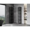 Mexen Mist-F Duo Folding Shower Enclosure Left 75 x 70 cm, Black Grid, Black - 8A6-075L-070P-70-77