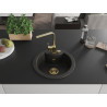 Mexen Diego granit sink 1-bowl with kitchen faucet Rita, black/gold metallic - 6512-75-670300-50