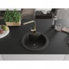Mexen Diego granite single-bowl kitchen sink with Rita kitchen faucet, black/gold metallic - 6512-75-670300-50-B