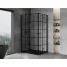 Mexen Mist-F Duo Foldable Shower Cabin Left 120 x 90 cm, Black Grid, Black - 8A6-120L-090P-70-77