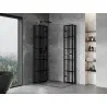 Mexen Mist-F Duo Foldable Shower Cabin Left 120 x 90 cm, Black Grid, Black - 8A6-120L-090P-70-77
