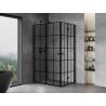 Mexen Mist-F Duo Foldable Shower Cabin Left 120 x 95 cm, Black Grid, Black - 8A6-120L-095P-70-77