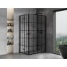 Mexen Mist-F Duo foldable shower cabin right 70 x 90 cm, black grid, black - 8A6-070L-090P-70-77