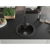 Mexen Diego granite kitchen sink 1-bowl with kitchen faucet Rita, black/gold metallic - 6512-75-670300-70