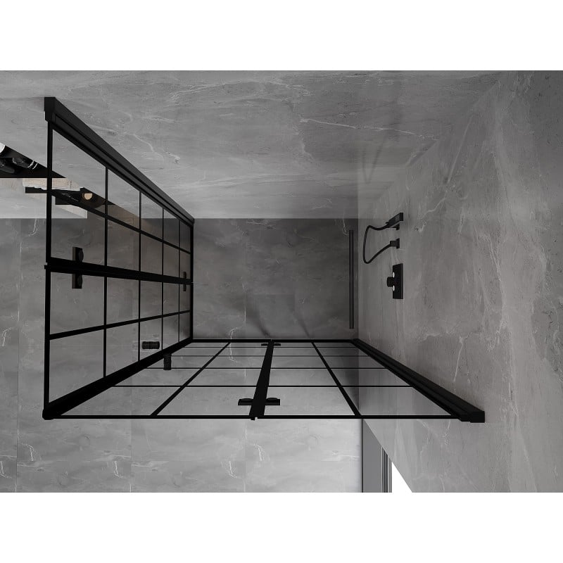 Mexen Mist-F Duo right folding shower cabin 95 x 120 cm, black grid, black - 8A6-095L-120P-70-77