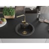 Mexen Diego 1-bowl granite sink with Rita kitchen faucet, black speckled - 6512-76-670300-50