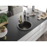 Mexen Diego 1-bowl granite sink with Rita kitchen tap, speckled black - 6512-76-670300-50