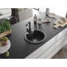 Mexen Diego single-bowl granite sink with Rita kitchen faucet, speckled black - 6512-76-670300-70