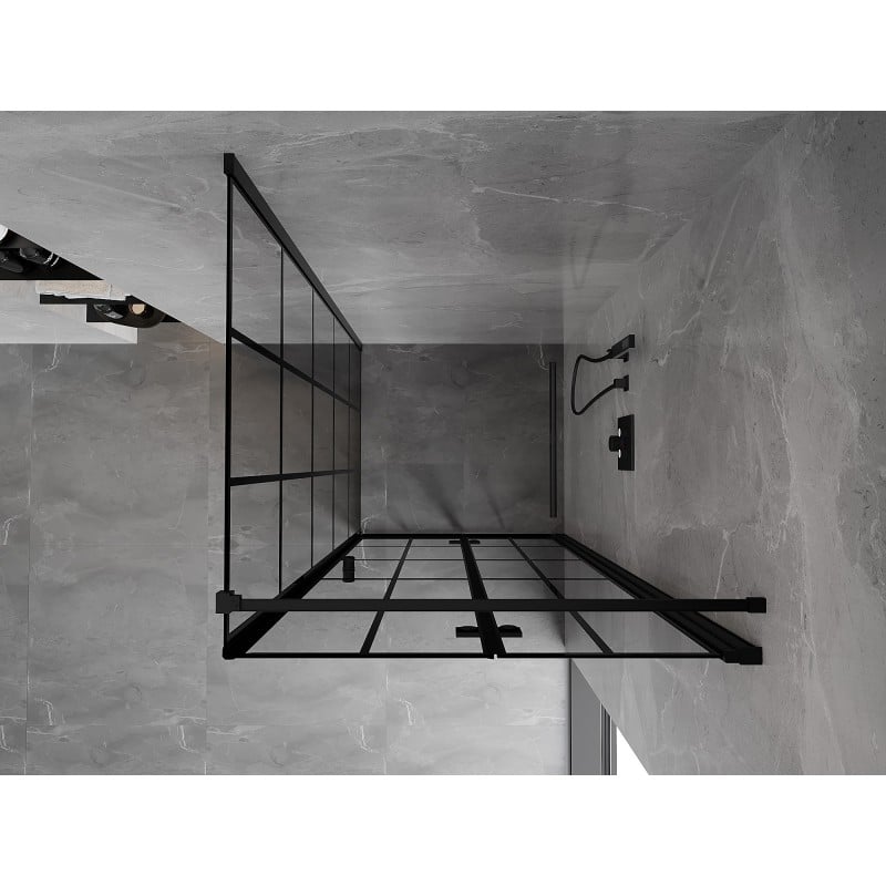 Mexen Mist-F folding shower cabin right 85 x 85 cm, black grid, black - 8A6T-085-085-70-77-P