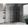 Mexen Mist-F right-folding shower cabin 110 x 110 cm, black grid, black - 8A6T-110-110-70-77-P