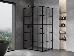 Mexen Mist-F folding shower enclosure left 120 x 70 cm, black grid, black - 8A6T-120-070-70-77-L