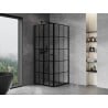 Mexen Mist-F folding shower cabin left 80 x 80 cm, black grid, black - 8A6T-080-080-70-77-L