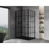 Mexen Mist-F Folding Shower Enclosure Left 90 x 80 cm, Black Grid, Black - 8A6T-090-080-70-77-L