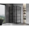 Mexen Mist-F folding shower enclosure left 95 x 100 cm, black grid, black - 8A6T-095-100-70-77-L