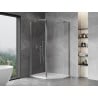 Mexen Mist pentagonal asymmetric shower cabin with pivot door 90 x 80 cm, transparent, chrome - 8A8-090-080-01-00