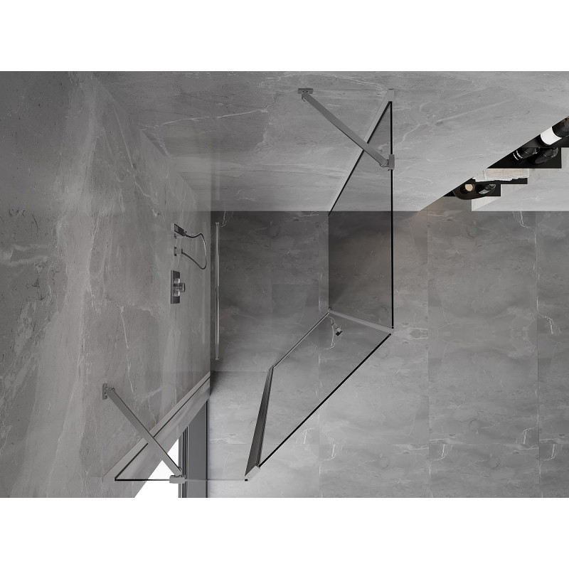 Mexen Mist asymmetric pentagonal shower cabin with hinged doors 90 x 100 cm, transparent, chrome - 8A8-090-100-01-00