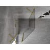 Mexen Mist asymmetric pentagonal shower cabin with hinged doors 80 x 100 cm, transparent, brushed gold - 8A8-080-100-55-00