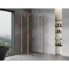 Mexen Mist pentagonal pivot shower cabin 90 x 90 cm, transparent, brushed copper - 8A8-090-090-65-00
