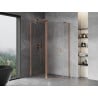 Mexen Mist asymmetrical pentagonal shower cabin with hinged door 90 x 80 cm, transparent, brushed copper - 8A8-090-080-65-00