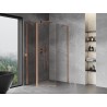 Mexen Mist asymmetric pentagonal shower cabin with hinged doors 80 x 90 cm, transparent, brushed copper - 8A8-080-090-65-00