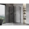 Mexen Mist pentagonal asymmetric swing shower cabin 90 x 80 cm, transparent, black - 8A8-090-080-70-00