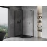 Mexen Mist asymmetrical pentagonal shower enclosure with hinged door 100 x 90 cm, transparent, black - 8A8-100-090-70-00