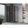 Mexen Mist asymmetrical pentagonal shower cabin with left door 80 x 90 cm, black frame, black - 8A8-080-090-70-70-L