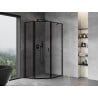 Mexen Mist pentagonal asymmetric hinged left shower cabin 80 x 90 cm, black frame, black - 8A8-080-090-70-70-L