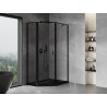 Mexen Mist asymmetrical pentagonal shower enclosure hinging left 80 x 100 cm, black frame, black - 8A8-080-100-70-70-L