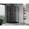Mexen Mist pentagonal asymmetrical left shower cabin 80 x 100 cm, black frame, black - 8A8-080-100-70-70-L