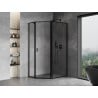 Mexen Mist pentagonal asymmetrical shower enclosure with right hinged door 90 x 80 cm, black frame, black - 8A8-090-080-70-70-P