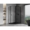 Mexen Mist asymmetrical pentagon shower enclosure, right opening 90 x 80 cm, black frame, black - 8A8-090-080-70-70-P