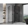 Mexen Mist asymmetrical pentagon shower enclosure, right opening 90 x 80 cm, black frame, black - 8A8-090-080-70-70-P